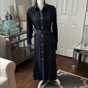 H&M Black Button-Down Dress XS